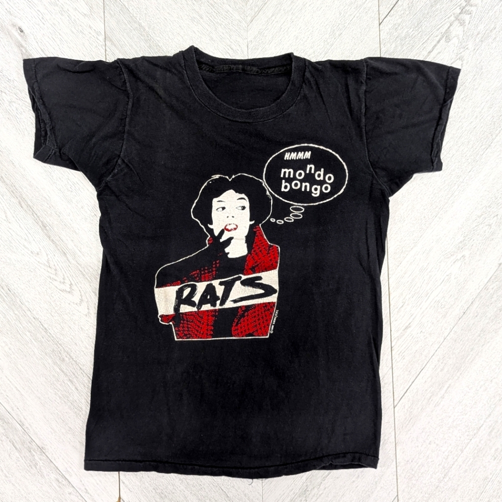 Boomtown Rats Bongo Americana 81 band teeMondo Bongo 100%‎ black cotton t-shirt